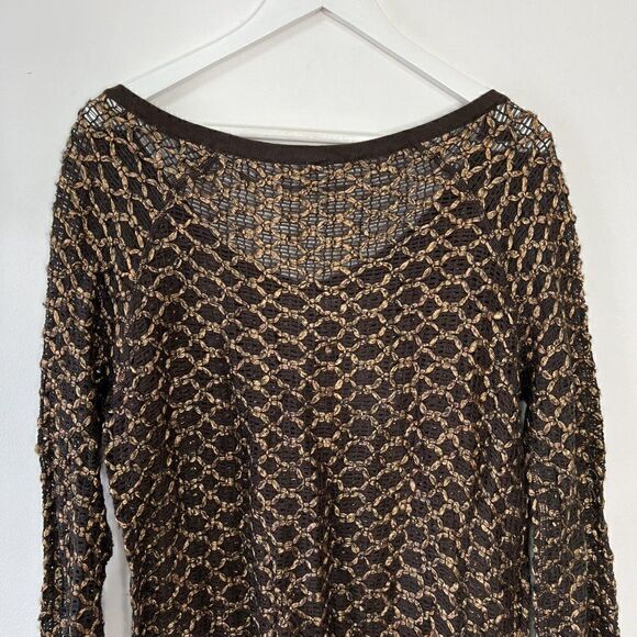 Free People New Romantics Joan of Arc Brown and Gold Sweater Dress - Picture 6 of 11